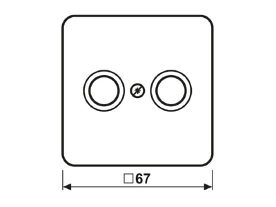 Dimensional drawing Jung CD 561 TV WW Cover plate