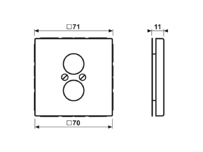 Dimensional drawing Jung LS 962 Plate loudspeaker connection