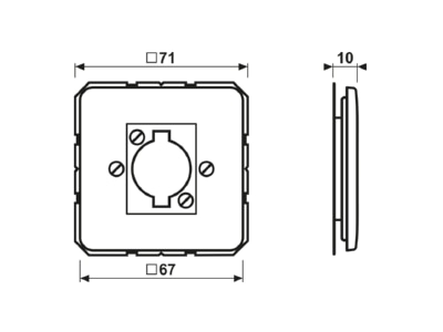 Ma�zeichnung Jung CD 568 WW Abdeckung aws fuer XLR Steckdose