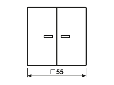 Dimensional drawing Jung AS 591 5 KO5 Cover plate for switch push button