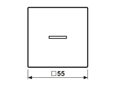 Dimensional drawing Jung AS 591 HBF Cover plate for switch push button