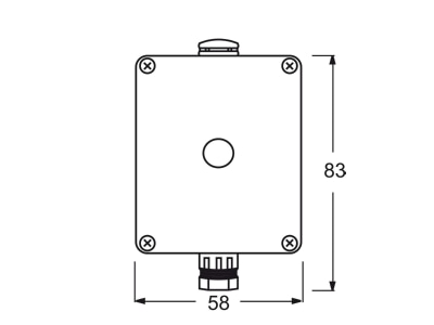 Dimensional drawing Busch Jaeger 6190 42 EIB  KNX temperature sensor 