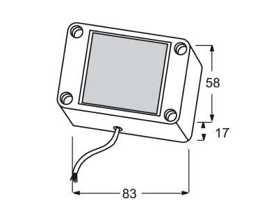 Dimensional drawing Busch Jaeger 6190 43 EIB  KNX physical sensor 
