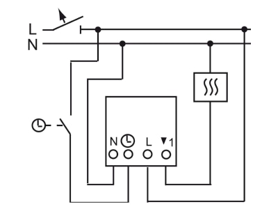 Connection diagram Busch Jaeger 1096 U Room thermostat
