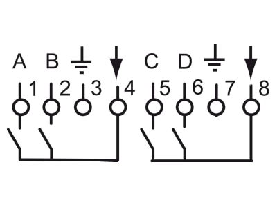 Wiring plan 2 Busch Jaeger 6174 21 EIB  KNX binary input 4 ch 