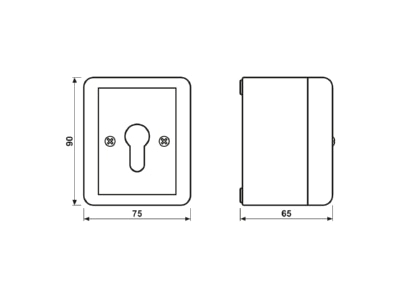 Ma�zeichnung Jung 834 28 G Schluesselschalter 10AX 250V 2 pol 