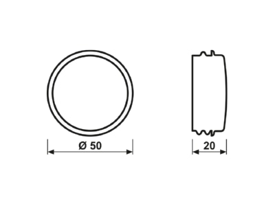 Ma�zeichnung Jung 37 08 Schraubhaube flach bl fuer Lichtsignal