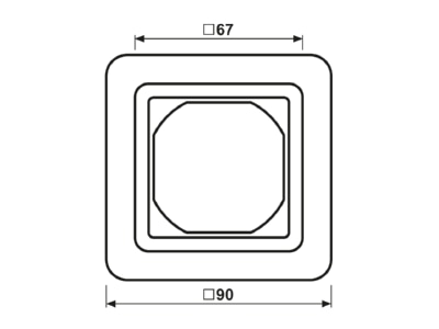 Ma�zeichnung Jung CD 681 WU WW Rahmen 1 fach aws kompl mit Flansch