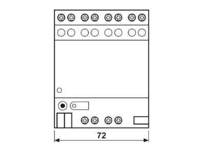 Ma�zeichnung Jung 2214 REG A KNX Analogeingang 4 fach REG Gehaeuse 4TE
