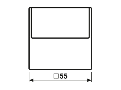 Dimensional drawing Jung A 590 CARD WW Cover plate for switch push button white