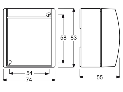 Dimensional drawing Busch Jaeger 2601 7 W 54 Intermediate switch  4 way switch 