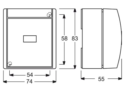 Dimensional drawing Busch Jaeger 2601 6 SKW 54 3 way switch  alternating switch 