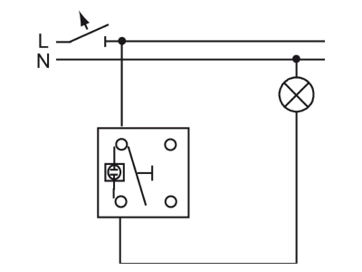 Connection diagram 2 Busch Jaeger 2601 6 WN 54 3 way switch  alternating switch 
