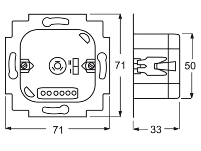 Dimensional drawing Busch Jaeger 6418 U Roller shutter control flush mounted