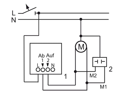 Wiring plan 2 Busch Jaeger 6418 U Roller shutter control flush mounted
