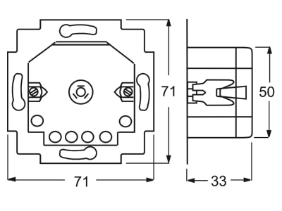 Dimensional drawing Busch Jaeger 6411 U 101 Roller shutter control flush mounted