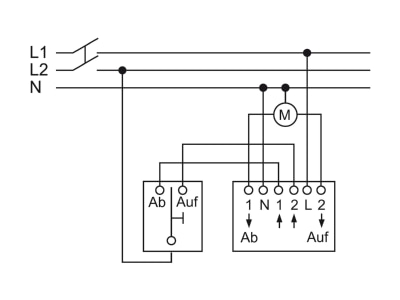 Wiring plan Busch Jaeger 6411 U S 101 Roller shutter control flush mounted

