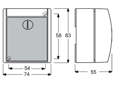 Dimensional drawing Busch Jaeger 2240 W 54 Twilight switch 5   500lx
