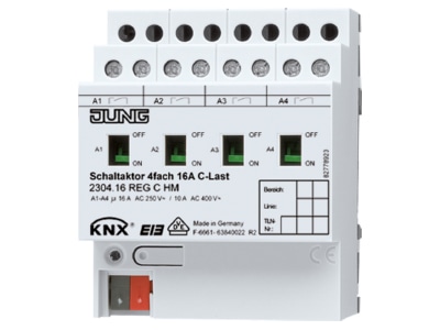 Produktbild Jung 2304 16 REGCHM KNX Schaltaktor 4 fach C Last