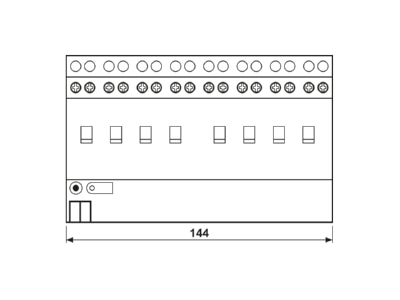 Ma�zeichnung Jung 2308 16 REGHM KNX Schaltaktor 8 fach REG Gehaeuse 8TE