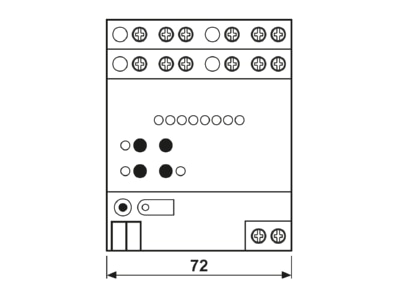 Ma�zeichnung Jung 2504 REGHE KNX Jalousieaktor REG Gehaeuse 4TE