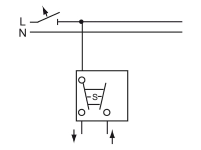 Connection diagram Busch Jaeger 2601 4 AP 1 pole switch for roller shutter
