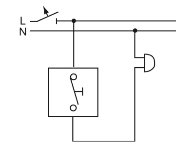 Connection diagram 1 Busch Jaeger 2621 AP Push button 1 make contact  NO  white
