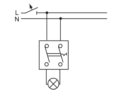 Connection diagram Busch Jaeger 2601 2 WDI 2 pole switch surface mounted blue
