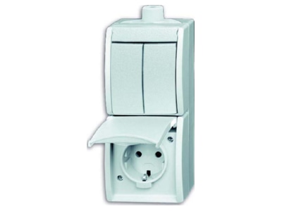 Produktbild Busch Jaeger 2601 5 20EW 54 503 Kombination SCHUKO Steckdose  mit Wipp 