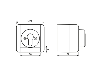 Ma�zeichnung Jung 833 18 W Schluesselschalter 10AX 250V 1 pol 