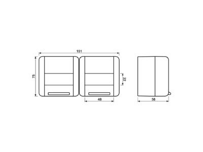 Ma�zeichnung Jung 8220 NAW SCHUKO Steckdose 2 fach 16A 250V