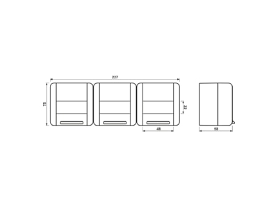 Ma�zeichnung Jung 8230 NAW SCHUKO Steckdose 3 fach 16A 250V