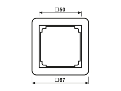 Dimensional drawing Jung 590 ZA Frame 1 gang cream white