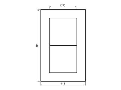 Dimensional drawing Jung LSP 982 GLAS Frame 2 gang