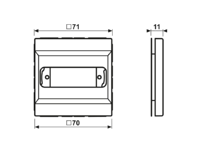 Ma�zeichnung Jung LS 994 1 WW Abdeckung aws fuer Steckverbinder