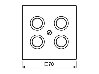 Ma�zeichnung Jung LS 990 4 SAT1 WW Abdeckung aws fuer 4L SAT TV Dose