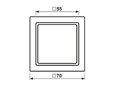 Dimensional drawing Jung AL 2961 Z5 L Frame 1 gang aluminium