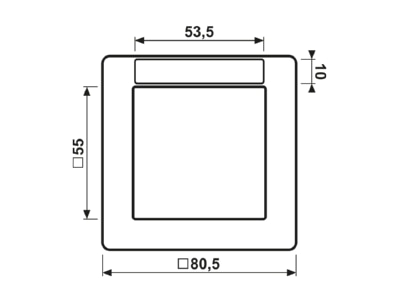 Dimensional drawing Jung AS581 1 BFINA WW Frame 1 gang white