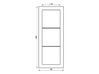 Dimensional drawing Jung LSD 983 WW Frame 3 gang white