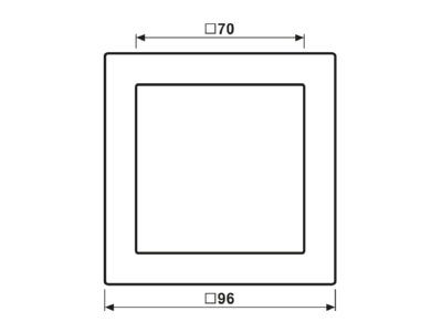Dimensional drawing Jung GCRD 2981 Frame 1 gang chrome