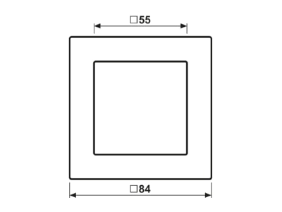 Dimensional drawing Jung AC 581 AL Frame 1 gang aluminium