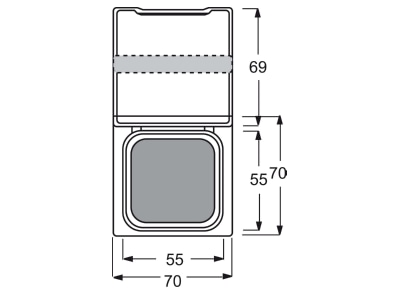 Dimensional drawing Busch Jaeger 2118 GKN 35 Adapter cover frame