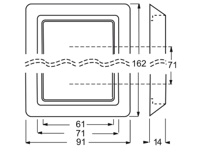 Mazeichnung Busch Jaeger 2102 31 Rahmen 2 fach braun  UP  Allwetter
