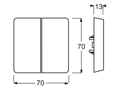 Dimensional drawing Busch Jaeger 2126 31 Cover plate for venetian blind brown
