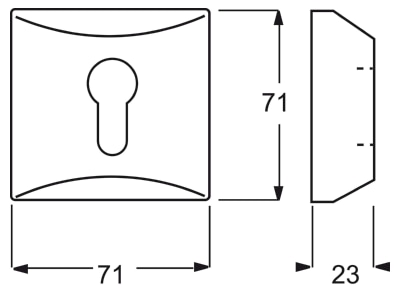 Dimensional drawing Busch Jaeger 2155 PZ 33 Cover plate for switch aluminium