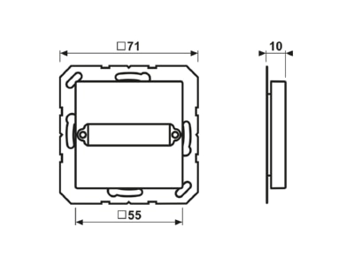 Ma�zeichnung Jung A 594 125 SW Abdeckung sw fuer Trapezsteckverb 