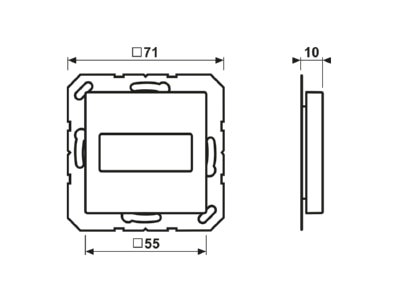 Ma�zeichnung Jung A 594 1915 SW Abdeckung sw fuer Trapezsteckverb 