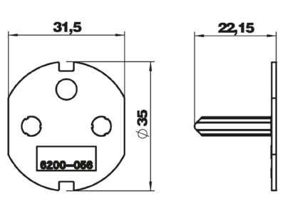 Dimensional drawing 1 OBO CST SKS Accessory for socket outlets plugs
