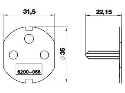Dimensional drawing 2 OBO CST SKS Accessory for socket outlets plugs