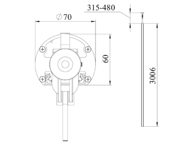 Mazeichnung 1 OBO ISSRM45EL Installationssaeule